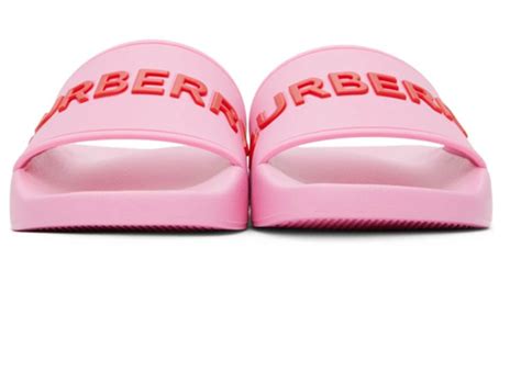 bubblegum pink burberry slides|Burberry Embossed Logo Slides Bubblegum Pink (Women's).